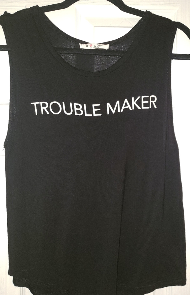 Black sleeveless shirt